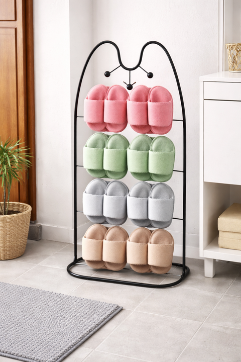 5-Tier Metal Slipper Stand – Modern Entryway Shoe Organizer