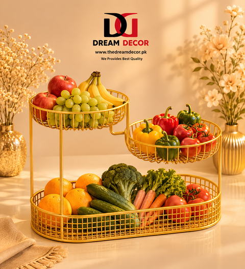 3 layer round base fruit organiser| Multi Purpose Rack
