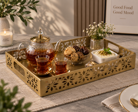 CNC Golden Mirrored Serving Tray