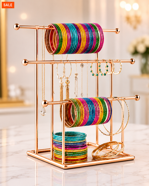 3-Piece Beauty & Jewelry Organizer Set – Premium Gold Collection