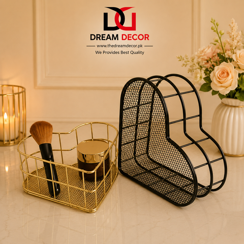 Heart-Shaped Metal Storage Organizer