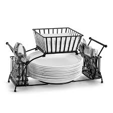2 Tier Metal Dish Drying Rack with Cutlery Holder & Bowl Basket