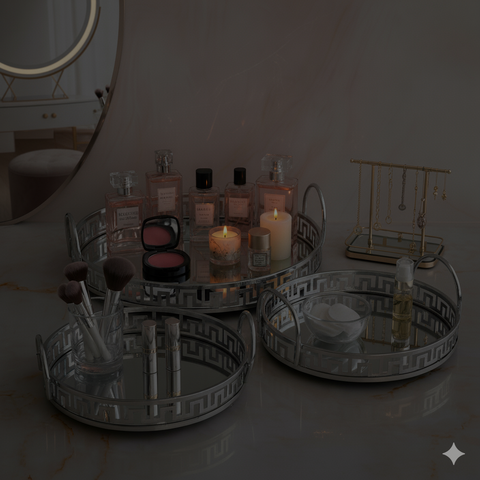 Modern Silver Mirror tray