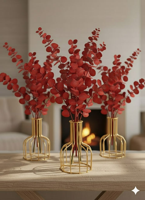 Elegant Metal Flower Vase with Clear Tube