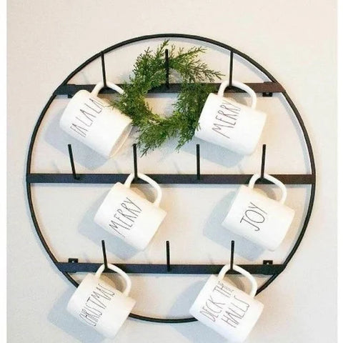 Wall Mounted cup Holder Rack with 10 Hooks